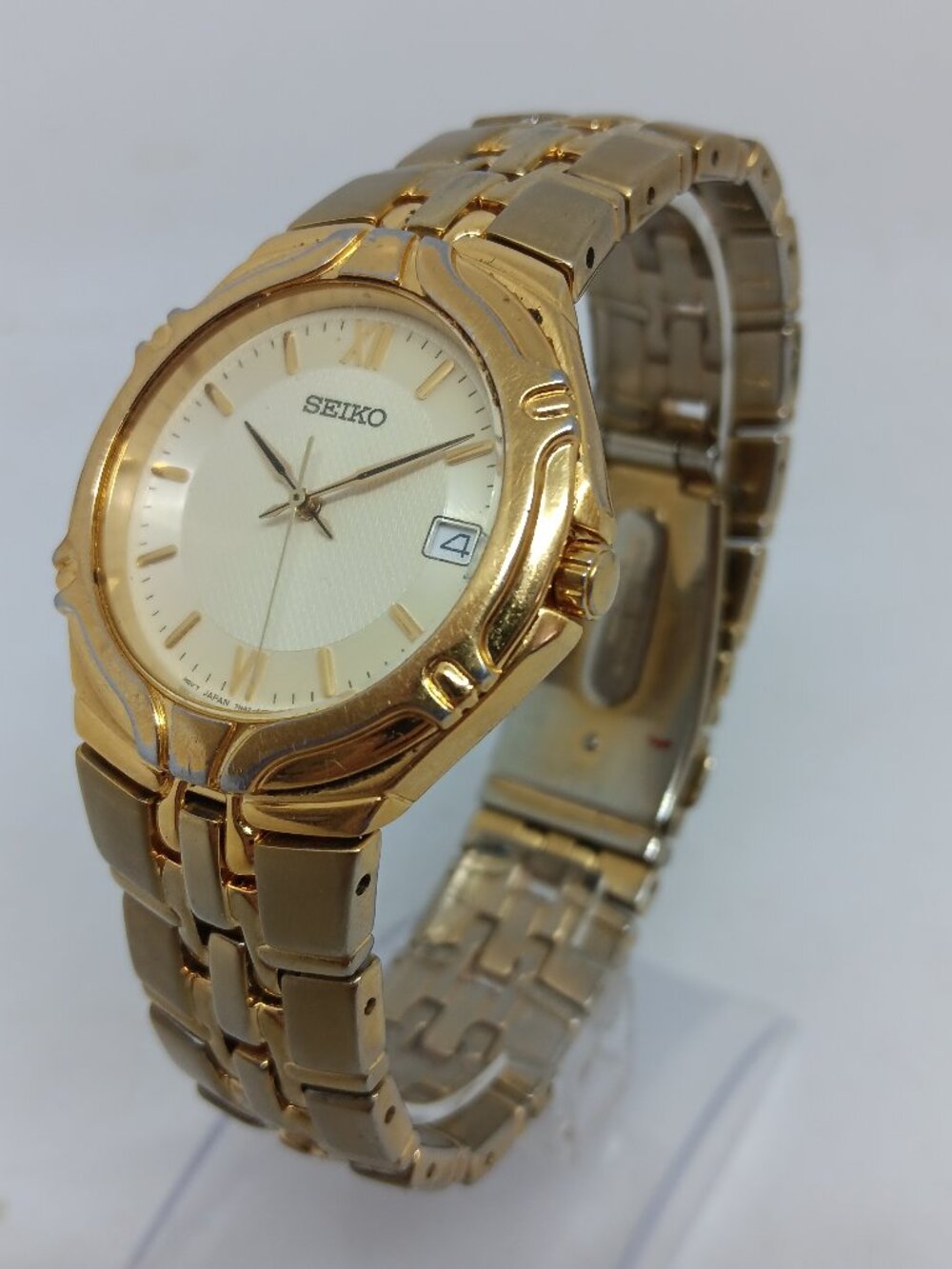 VINTAGE 1998 Seiko SGE622 Men’s 36mm Champagne Dial Gold Tone Quartz Watch